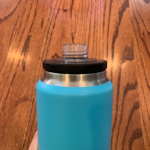 YETI 36 ounce oz. Water Bottle Rambler | Teal | Chug Cap - Picture 4 of 6